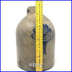 Antique 2 gallon Stoneware Jug Cobalt Blue Design