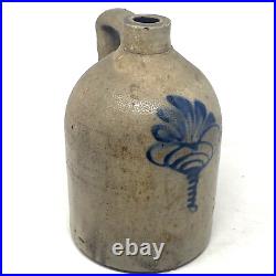 Antique 2 gallon Stoneware Jug Cobalt Blue Design