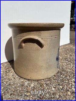Antique 2 gallon stoneware crock E & L P Norton Bennington VT