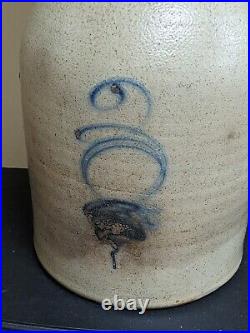Antique 3 Gallon Scripted Lazy 8 Bee Sting Stoneware Jug W Extra Turkey Dropping