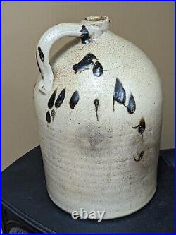 Antique 3 Gallon Scripted Lazy 8 Bee Sting Stoneware Jug W Extra Turkey Dropping