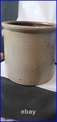 Antique 3 Gallon Stoneware Crock Floral Pattern