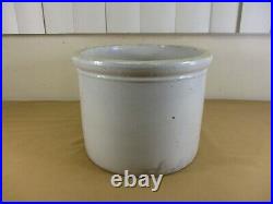 Antique 3 Quart Stoneware Pottery Butter Dairy Crock 9 Dia. X 7 Tall (a)