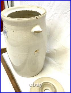 Antique 4 Gal Indian Head Louisville Pottery Stoneware Butter Churn SEE DETAILS