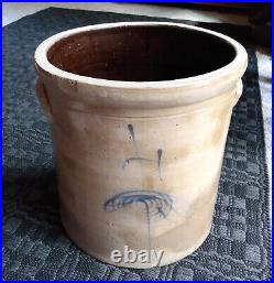 Antique 4 Gallon Bee Sting Cobalt Decorated Ohio Salt Glazed Stoneware Crock