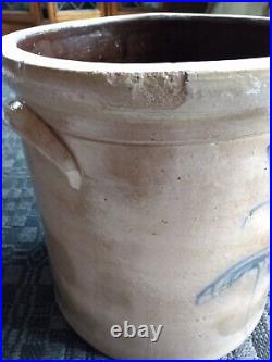 Antique 4 Gallon Bee Sting Cobalt Decorated Ohio Salt Glazed Stoneware Crock