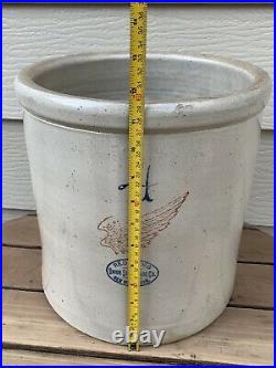 Antique 4 Gallon Red Wing Union Stoneware Pottery Crock With 4 Wing NICE
