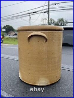 Antique 4 gallon Salt Glaze Stoneware Crock Bee Sting Design
