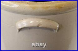 Antique 5 Gallon Stoneware Pottery Crock Ear Handles Marked B Blue Number 5