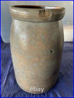 Antique 8 Wax Sealer Stoneware Cobalt Fruit Jar Jas Hamilton Greensboro PA