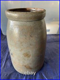 Antique 8 Wax Sealer Stoneware Cobalt Fruit Jar Jas Hamilton Greensboro PA