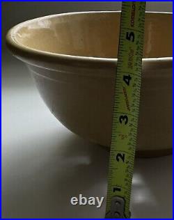 Antique 9.5 Yellow Ware Colander Bowl Stoneware Pottery