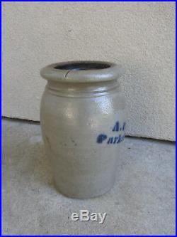 Antique AP Donaghho West Virginia Stoneware Crock Jar 8.5 Advertising Pottery
