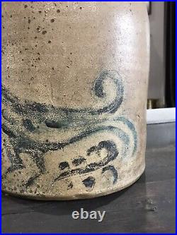 Antique A. K. BALLARD BURLINGTON, VT Primitive Stoneware 2 Gallon Jug Rooster