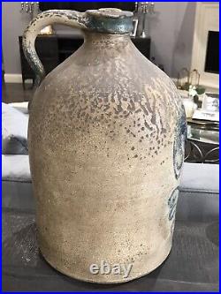 Antique A. K. BALLARD BURLINGTON, VT Primitive Stoneware 2 Gallon Jug Rooster