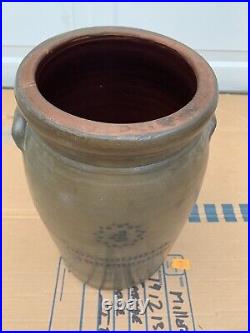 Antique A. P. DONAGHHO Co. STONEWARE Pottery #4 Butter Churn Parkersburg, WV
