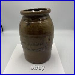 Antique A. P. Donaghho Parkersburg West Virginia Salt Glazed Stoneware Jar