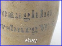 Antique A. P. Donaghho Stoneware Salt Glazed Crock Jar Cobalt Blue Stencil Va