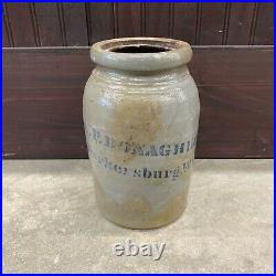 Antique A. P. Donaghho stoneware crock made in Parkersburg WV West Virginia