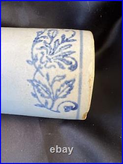 Antique Advertising Stoneware Rolling Pin Blue R A Shimer & Co