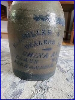 Antique Alexandria Virginia Pottery jug E. J. Miller & Sons 1860s-1880