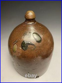 Antique American Early Stoneware Salt Wood Fired Chicken Waterer