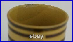 Antique American Pottery Yellow Ware Small Banded Cup Mug