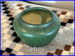 Antique Arts & Crafts Hampshire Pottery Matte Green Planter Vase Bowl