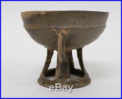 Antique Asian Korean Stoneware Pottery Cut-stem Bowl Silla Dynasty 57BC AD935