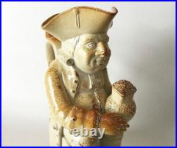 Antique BRAMPTON Pottery SALT GLAZED Stoneware TOBY JUG 11 King George III