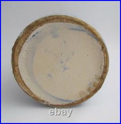 Antique Blue & White Stoneware BUTTERFLY Pitcher Salt Glazed Pottery Milk Jug