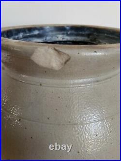Antique Burger & Lang Blue Flower Decorated 2 Gallon Stoneware Churn Crock
