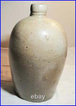 Antique CIVIL War Era Grey Glazed Stoneware Jug With Handle Rare Small Size Nice