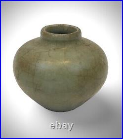 Antique Chinese Stoneware Celadon Jarlet Vase Song Yuan Dynasty