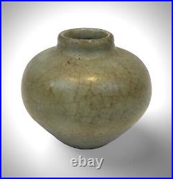 Antique Chinese Stoneware Celadon Jarlet Vase Song Yuan Dynasty