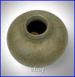 Antique Chinese Stoneware Celadon Jarlet Vase Song Yuan Dynasty