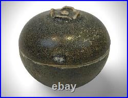 Antique Chinese Stoneware Celadon Round Box Jar Song Yuan Dynasty