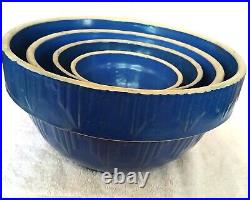 Antique Clay City Pottery Nesting Mixing Bowls Made 1920's of Clay Stoneware