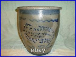 Antique Cobalt Blue T. F. Reppert Greensboro, PA Stoneware 2 gallon Crock