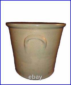 Antique Cobalt Salt Glaze 3 Gal Stoneware Crock Flower Pot Planter A. K. Ballard