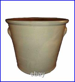 Antique Cobalt Salt Glaze 3 Gal Stoneware Crock Flower Pot Planter A. K. Ballard