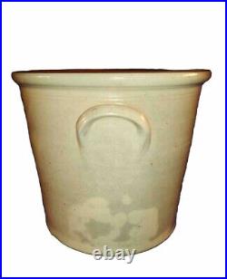 Antique Cobalt Salt Glaze 3 Gal Stoneware Crock Flower Pot Planter A. K. Ballard