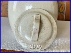 Antique Country Farmhouse White Glazed Lidded Stoneware Vinegar Pottery Crock