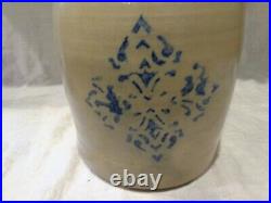 Antique Cowden Cobalt Blue Stenciled Stoneware Pottery Storage Jug, 2 Gallon