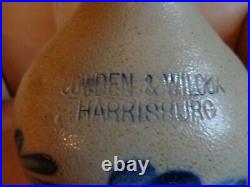 Antique Cowden & Wilcox Cobalt Blue Spitting Tulip Stoneware 1 gal. Jug (j1)