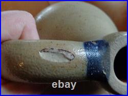 Antique Cowden & Wilcox Cobalt Blue Spitting Tulip Stoneware 1 gal. Jug (j1)