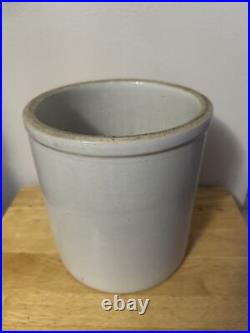 Antique Crock #2 Gallon Salt Glaze Stoneware With Anchor Sign 10 T 9 Diameter