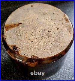 Antique Dark Brown Drip Glazed Jar Crock Vase Primitive Stoneware Unknown Maker