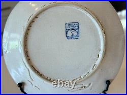 Antique Dedham Pottery Turkey Pattern Stoneware Plate, 7.5