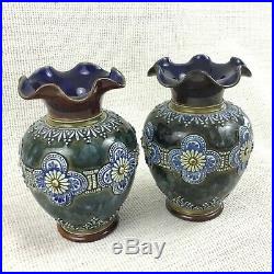 Antique Doulton Lambeth Pottery Vases Hayward Forster Waters Victorian Stoneware